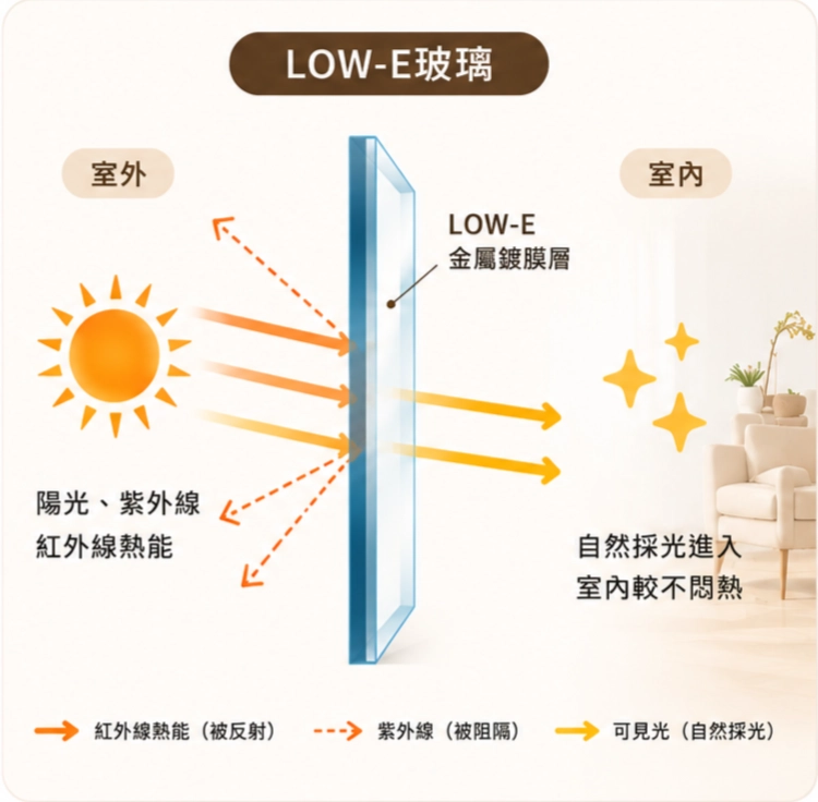 LOW-E玻璃隔熱示意